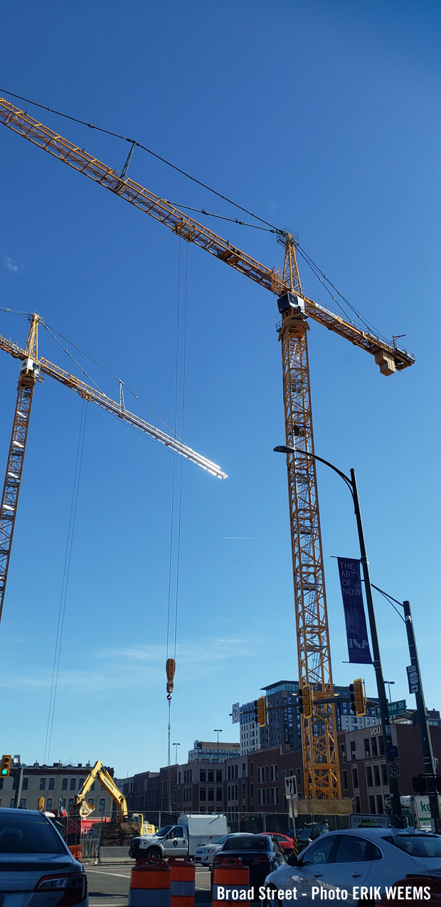 Cranes on Broad Street Cranes on Broad Street