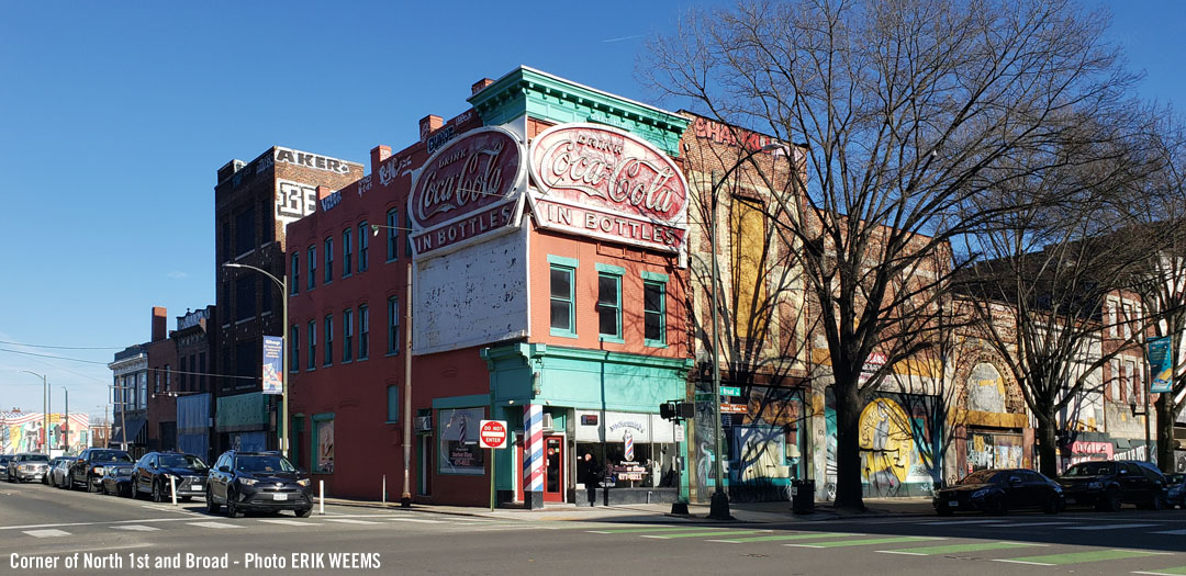 The Coca Cola building at the corner of 1st N Street and Broad in Richmond Virginia The Coca Cola building at the corner of 1st N Street and Broad in Richmond Virginia