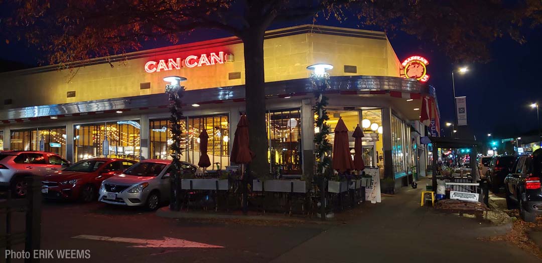 The Can Can Restaurant on Cary Street at night