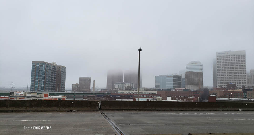 Fog in Richmond Virginia from bridge Fog in Richmond Virginia from bridge
