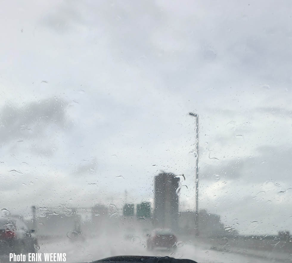 Richmond City in the Rain from I95 Highway Richmond City in the Rain from I95 Highway